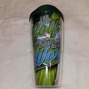 Tervis Tumbler Golf Theme 24 ounce with Hunter Green Lid New Without Tag